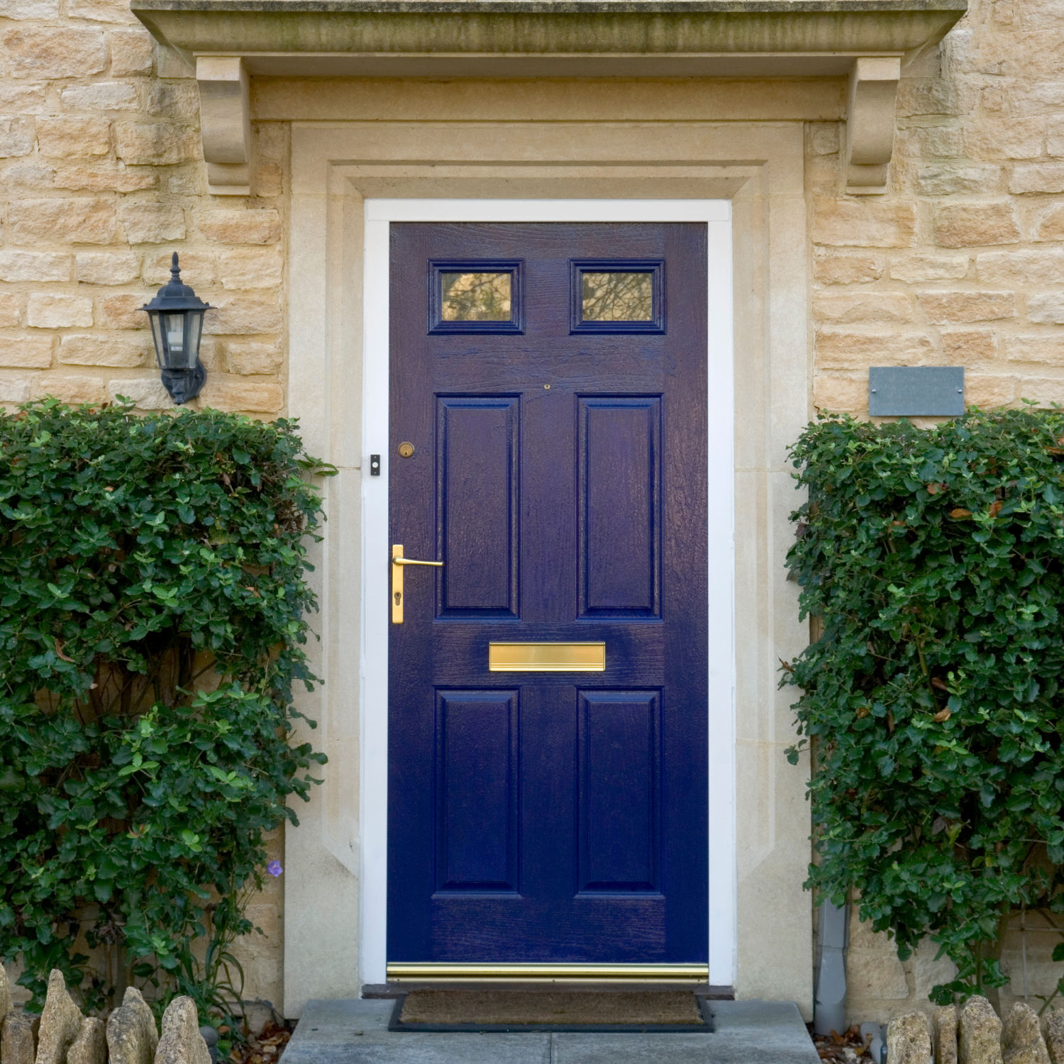 dark blue front door