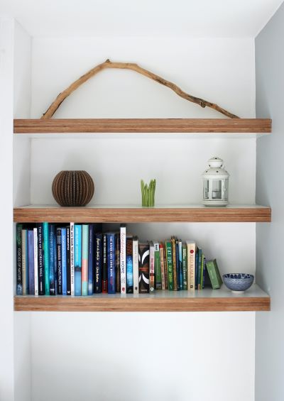 Use shelving to declutter your home